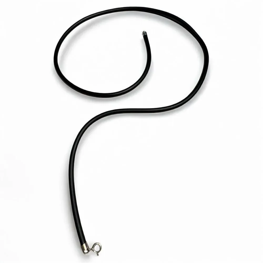24” Black Cord Necklace - Unisex | 925 Silver Clasp Minimalist Great for Men